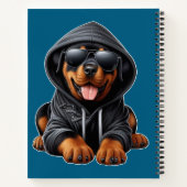 Rottweiler Puppy in Hooded Sweatshirt Notitieboek (Achterkant)