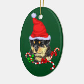 Rottweiler Puppy Kerst Keramisch Ornament (Links)