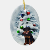 Rottweiler Puppy kerstcadeaus Ornamenten (Achterkant)
