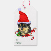 Rottweiler Puppy kerstcadeautjes Cadeaulabel (Voorkant)
