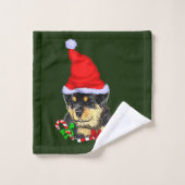 Rottweiler Puppy Kerstmis Bad Handdoek (Wasdoekje)
