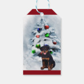 Rottweiler Puppy Kerstmis Cadeaulabel (Achterkant)