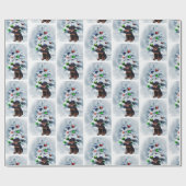 Rottweiler Puppy Kerstmis Cadeaupapier (Vlak)