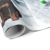 Rottweiler Puppy Kerstmis Cadeaupapier (Rol Hoek)