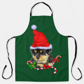 Rottweiler Puppy Kerstmis Schort (Voorkant)