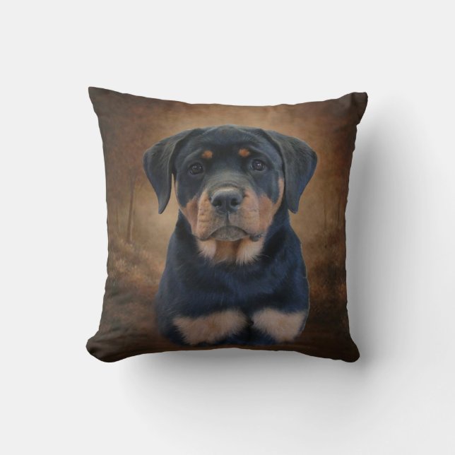 Rottweiler Puppy Kussen (Voorkant)