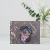 Rottweiler Puppy met Big Smile Briefkaart (Staand voorkant)