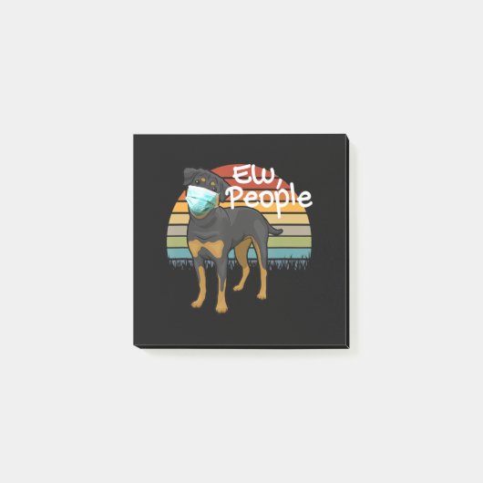 Rottweiler Puppy met Masker - Nieuwe Mensen - Rott Post-it® Notes (Voorkant)