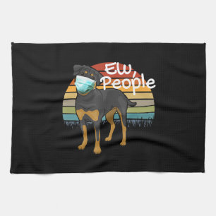 Rottweiler Puppy met Masker - Nieuwe Mensen - Rott Theedoek