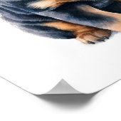 Rottweiler Puppy Pet Waterverf Vloer Poster (Hoek)