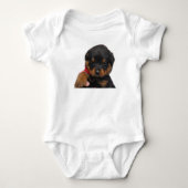Rottweiler Puppy Red Romper (Voorkant)
