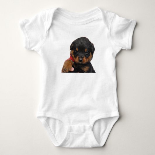 Rottweiler Puppy Red Romper (Voorkant)