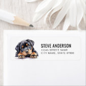 Rottweiler Puppy Retour Adreslabels Etiket (Insitu)