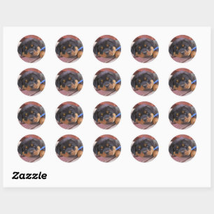 Rottweiler Puppy Ronde Sticker