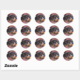 Rottweiler Puppy Ronde Sticker