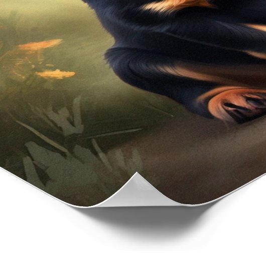 Rottweiler puppy schilderij poster (Hoek)