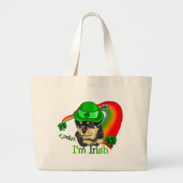 Rottweiler Puppy St. Pattys Grote Tote Bag