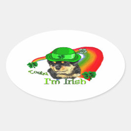 Rottweiler Puppy St. Pattys Ovale Sticker
