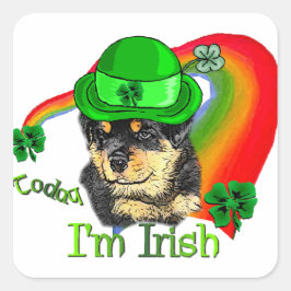 Rottweiler Puppy St. Pattys Vierkante Sticker