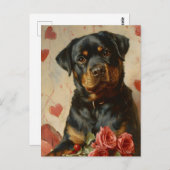 Rottweiler Puppy Valentijnsdag  Briefkaart (Voorkant / Achterkant)