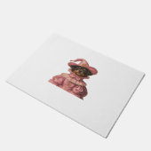 Rottweiler Puppy Verkleed als een roze heks - Scha Deurmat (Schuin)