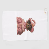 Rottweiler Puppy Verkleed als een roze heks - Scha Golfhanddoek (Horizontaal)