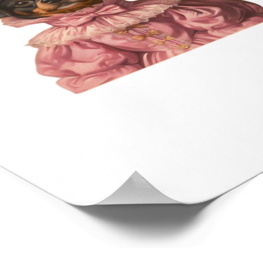 Rottweiler Puppy Verkleed als een roze heks - Scha Poster (Hoek)