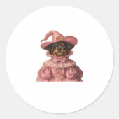 Rottweiler Puppy Verkleed als een roze heks - Scha Ronde Sticker (Voorkant)