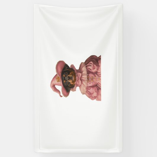 Rottweiler Puppy Verkleed als een roze heks - Scha Spandoek (Verticaal)
