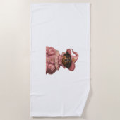 Rottweiler Puppy Verkleed als een roze heks - Scha Strandlaken (Voorkant)