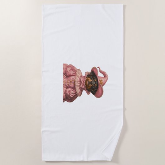 Rottweiler Puppy Verkleed als een roze heks - Scha Strandlaken (Voorkant)