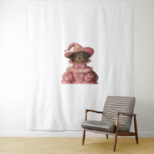 Rottweiler Puppy Verkleed als een roze heks - Scha Wandkleed (In situ)