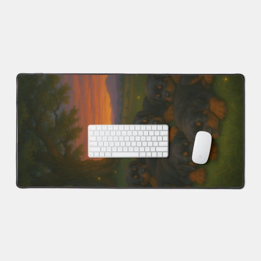 Rottweiler Pups at Dawn Bureaumat (Keyboard & Muis)