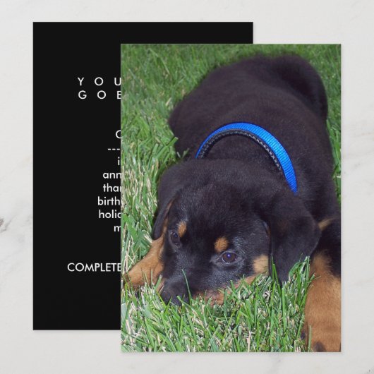 rottweiler pups kaart (Voorkant / Achterkant)