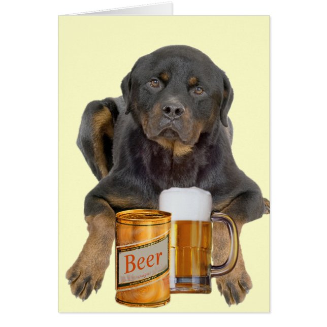 Rottweiler raak mijn bier niet aan (Voorkant)