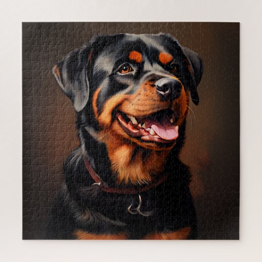 Rottweiler Realisme Kunstportret Legpuzzel (Verticaal)