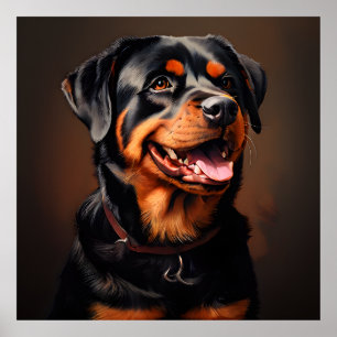 Rottweiler Realisme Kunstportret Poster