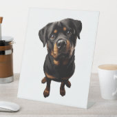 rottweiler reclamebord met voetstuk (Insitu)
