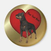 Rottweiler Red Heart Dog Magnet (Voorkant)