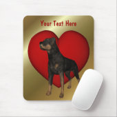 Rottweiler Red Heart Dog Mousepad Muismat (Met muis)