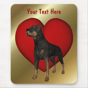 Rottweiler Red Heart Dog Mousepad Muismat