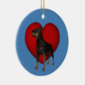 Rottweiler Red Heart Dog Ornament (Rechts)