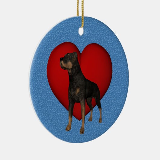 Rottweiler Red Heart Dog Ornament (Rechts)