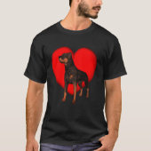 Rottweiler Red Heart T-shirt (Voorkant)