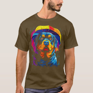 Rottweiler regenachtige dag met paraplu t-shirt
