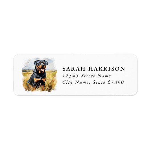Rottweiler Retouradreslabels Etiket (Voorkant)
