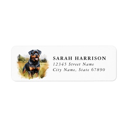 Rottweiler Retouradreslabels Etiket (Voorkant)