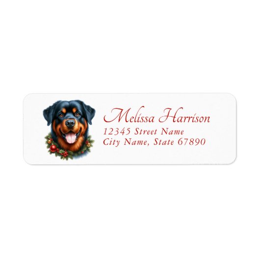 Rottweiler retouradreslabels etiket (Voorkant)