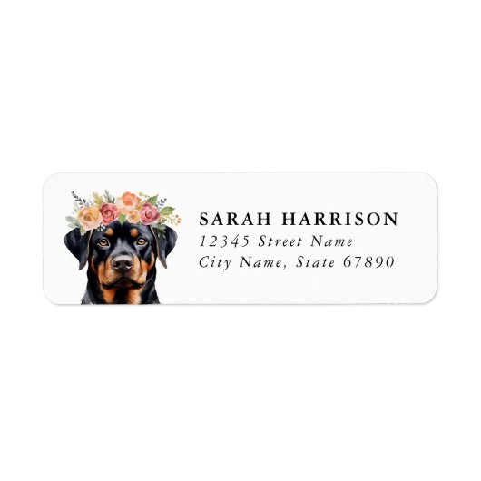 Rottweiler Retouradreslabels Etiket (Voorkant)