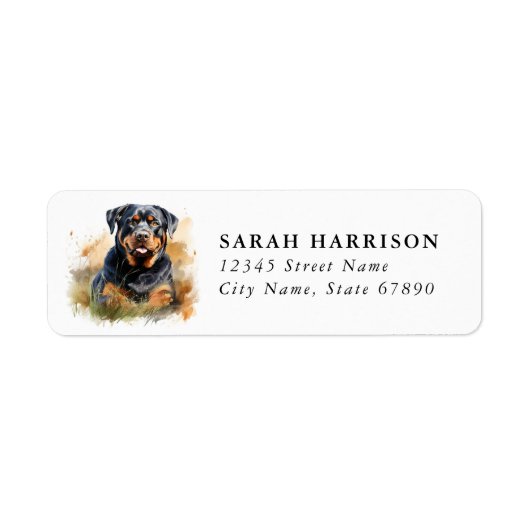 Rottweiler Retouradreslabels Etiket (Voorkant)